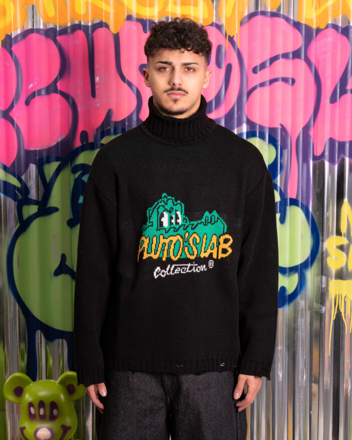 PULLOVER COLLO ALTO NERO - NERO