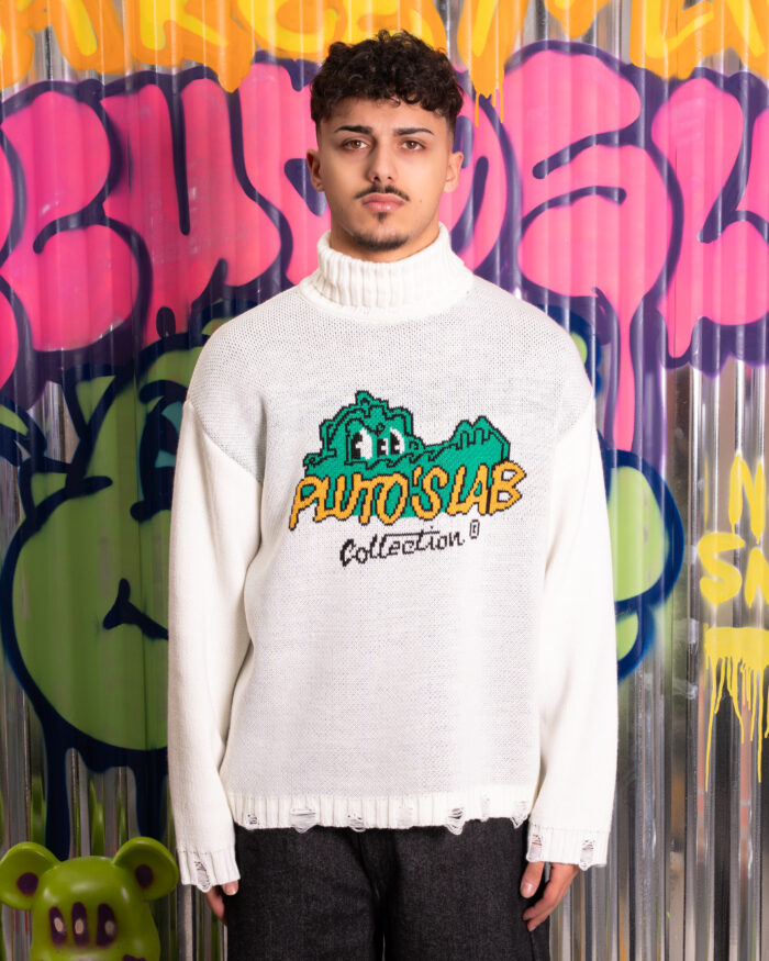PULLOVER COLLO ALTO PANNA - PANNA
